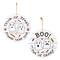 12" White Hanging Double-Sided Trick or Treat/Out of Candy Round Plank Sign